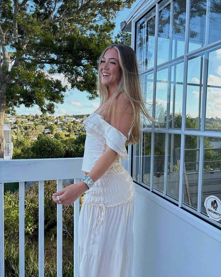 Novissea - Ruffled Top with Maxi Skirt Boho Set