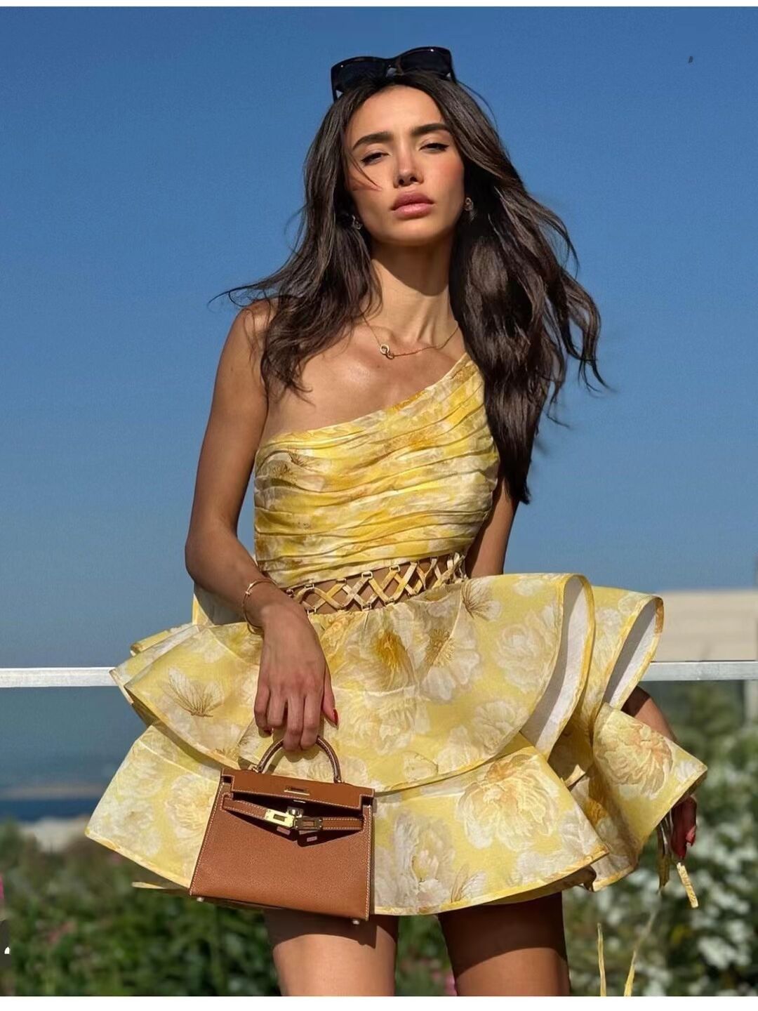 Pryselitha - Floral One Shoulder Mini Dress