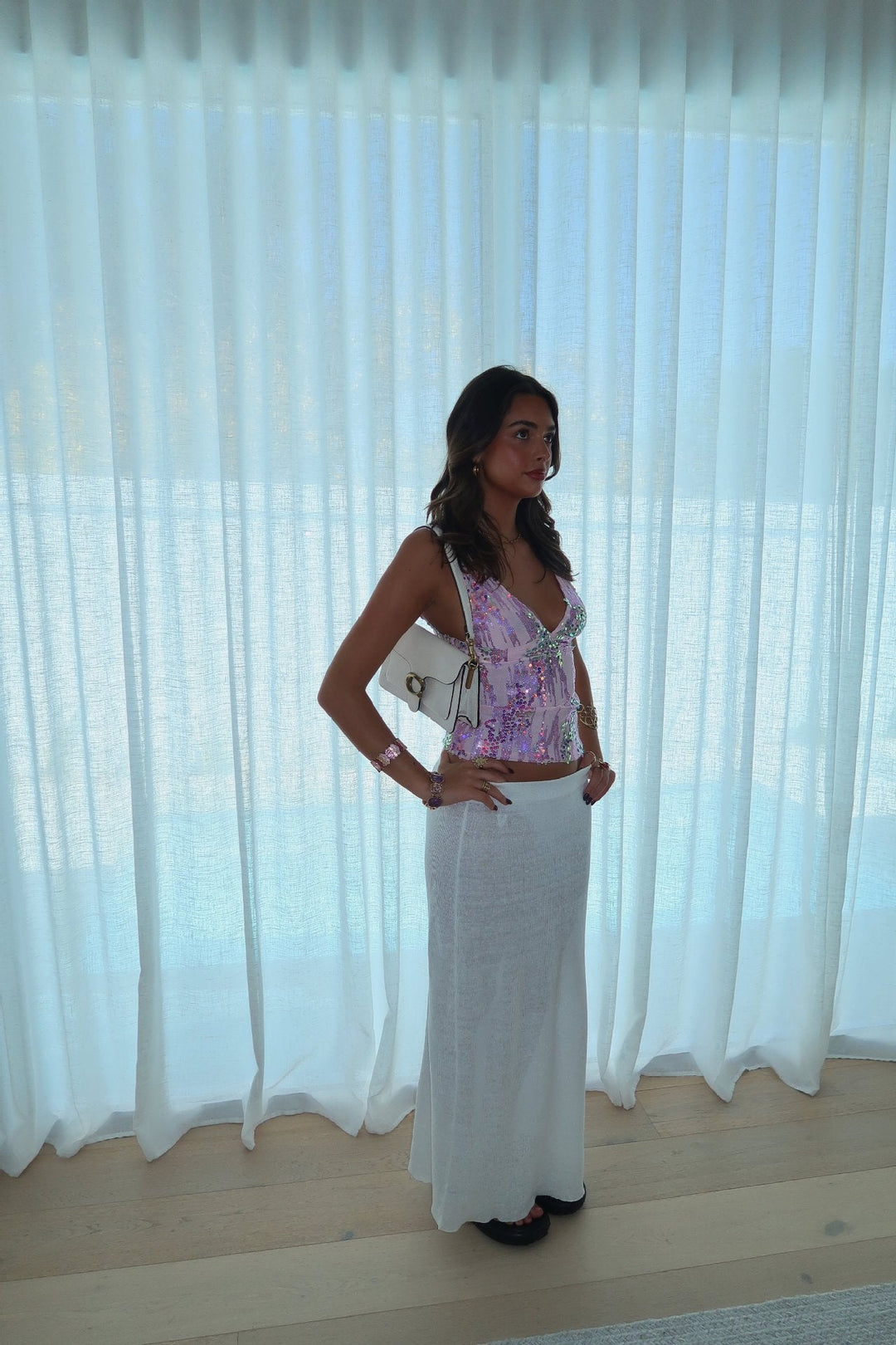Elise | Sequin Halter Tank Top