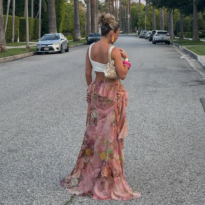 Kyra | Floral Ruffled Skirt