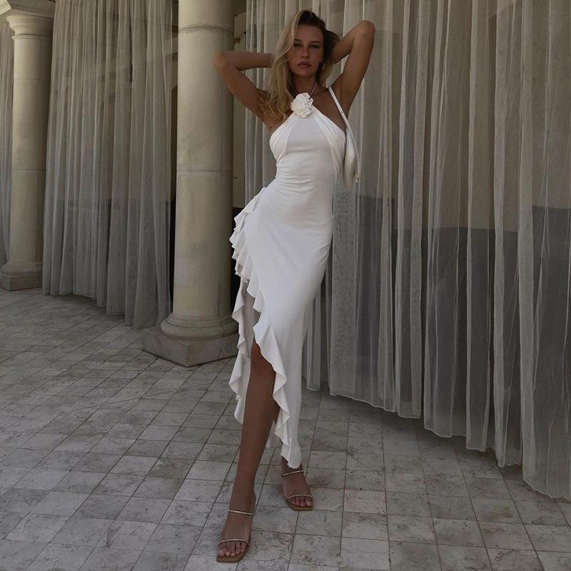 Juliana - Slim Flower Slit Dress