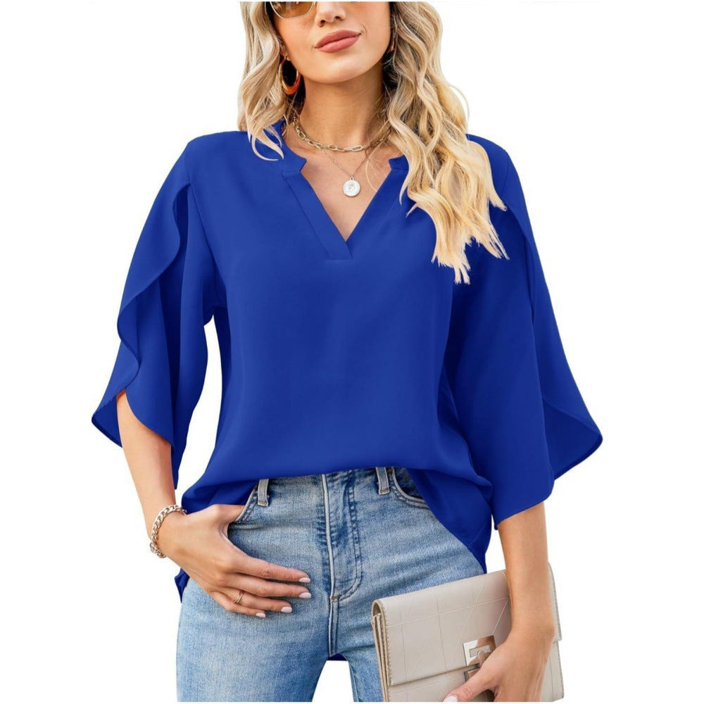 Nylah -  Elegant V-Neck Top