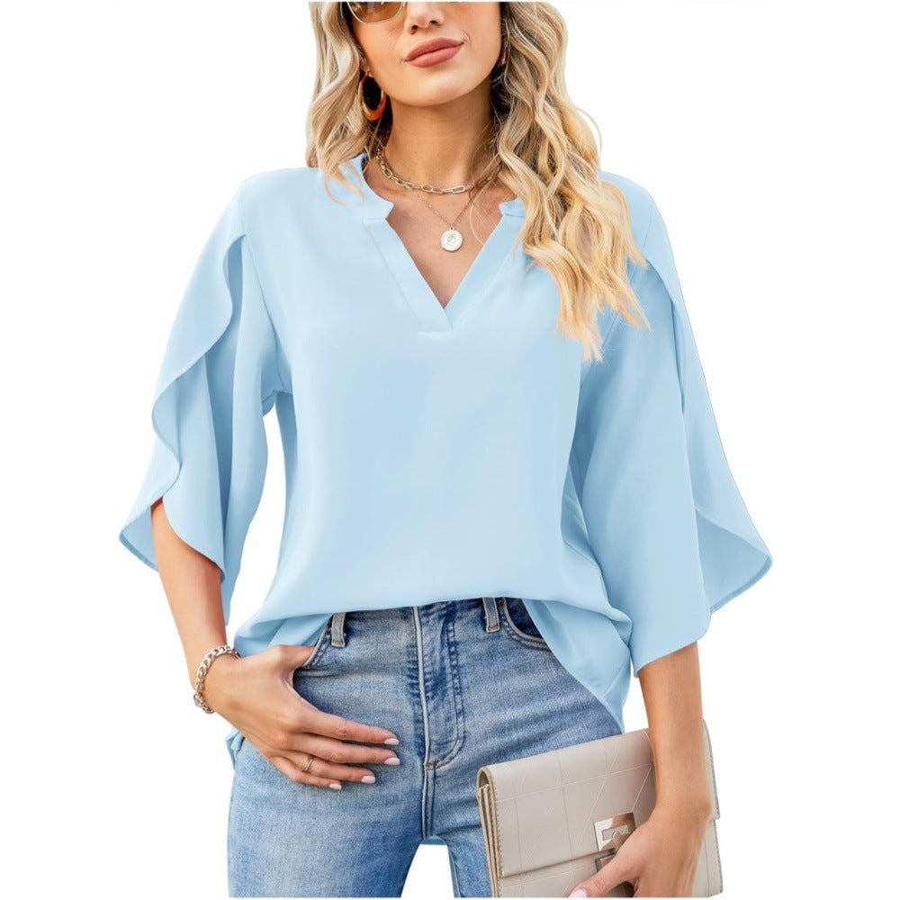 Nylah -  Elegant V-Neck Top