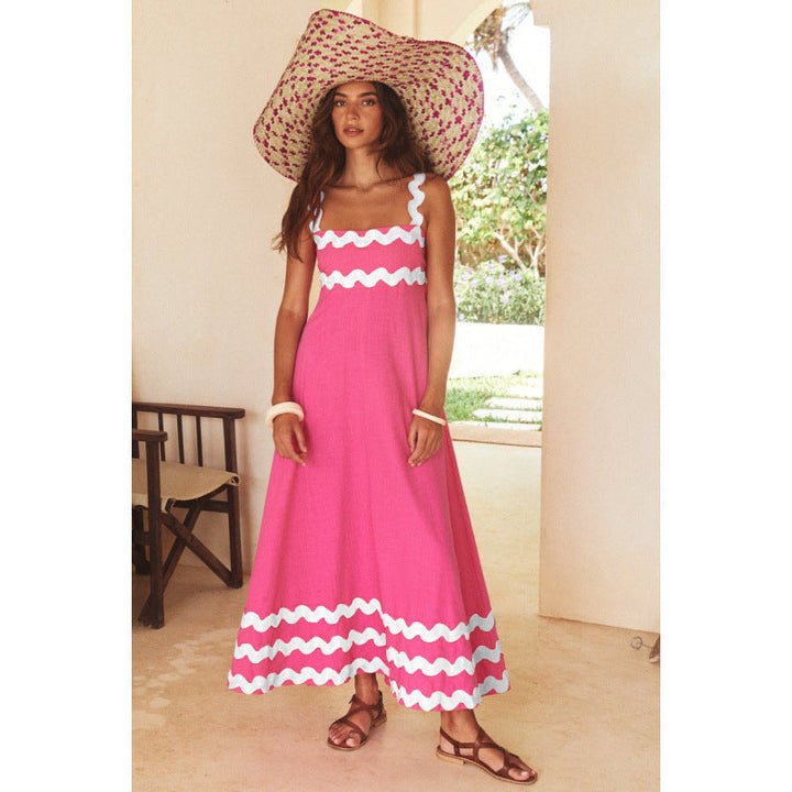 Halenna - Casual Sleeveless Dress with Floral Print