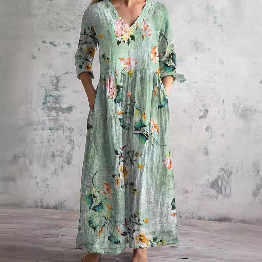 Zayana - Floral Maxi Dress Ivory - Elegance and Festive Style