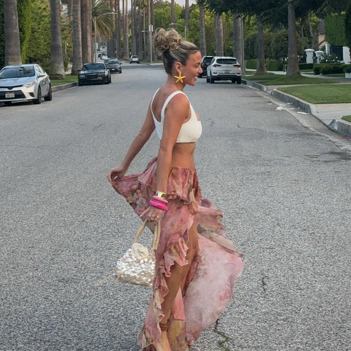 Kyra | Floral Ruffled Skirt