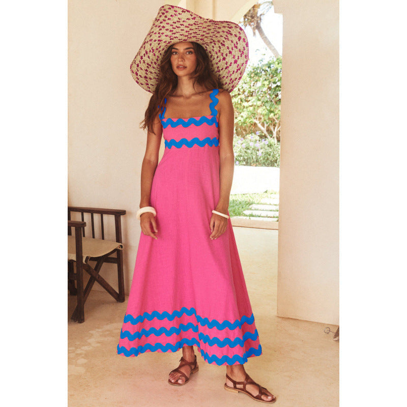 Halenna - Casual Sleeveless Dress with Floral Print