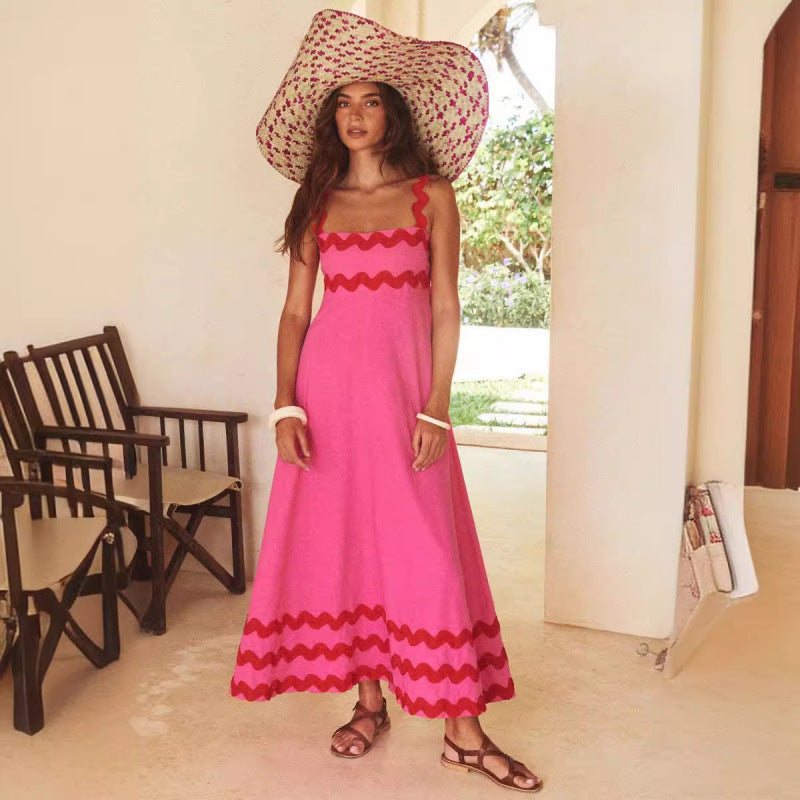 Halenna - Casual Sleeveless Dress with Floral Print