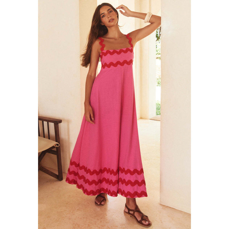 Halenna - Casual Sleeveless Dress with Floral Print