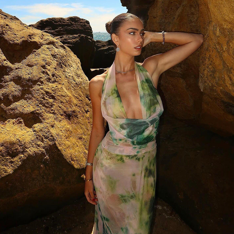 Reign - Backless Halter Maxi Dress