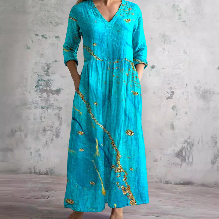 Zayana - Floral Maxi Dress Ivory - Elegance and Festive Style