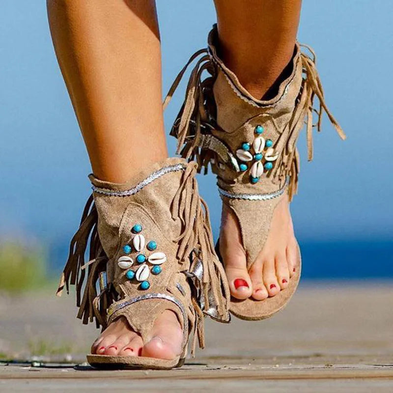 Zyris - Fringe Boho Sandals