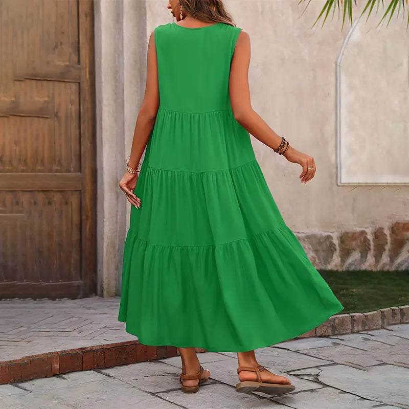Yindi – Chic V-Neck Maxi Dress