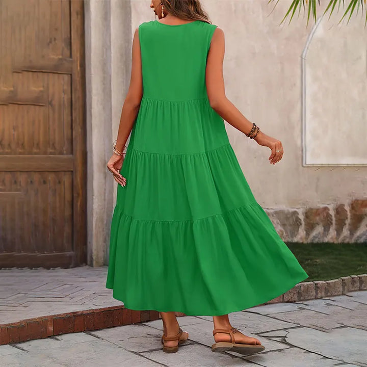 Yindi – Chic V-Neck Maxi Dress