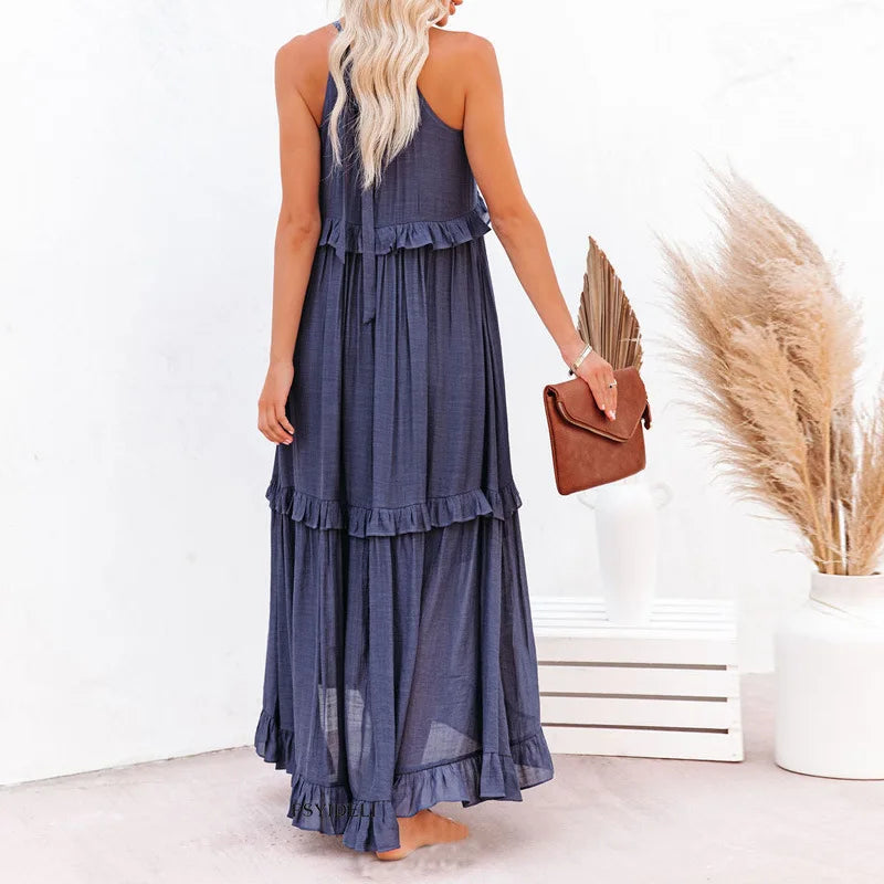Aisha – Flowing Ruffle Maxi Dress