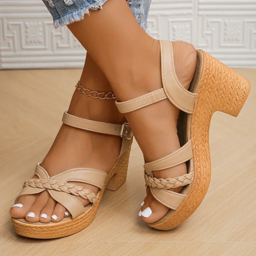 Chloe - Braided Block Heel Sandals