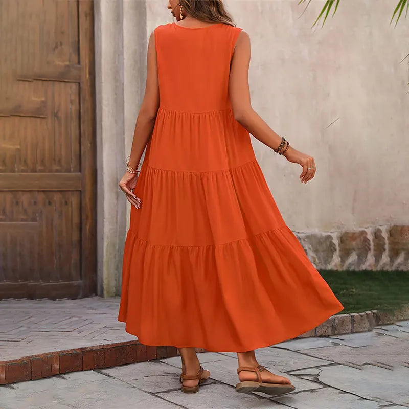 Yindi – Chic V-Neck Maxi Dress