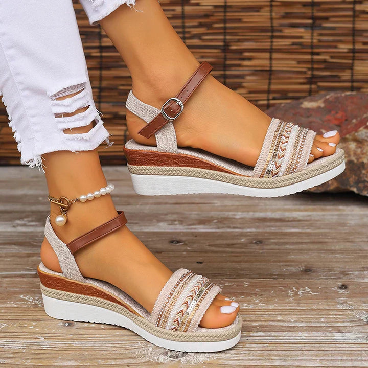 Juliana - Strappy Wedge Platform Sandals