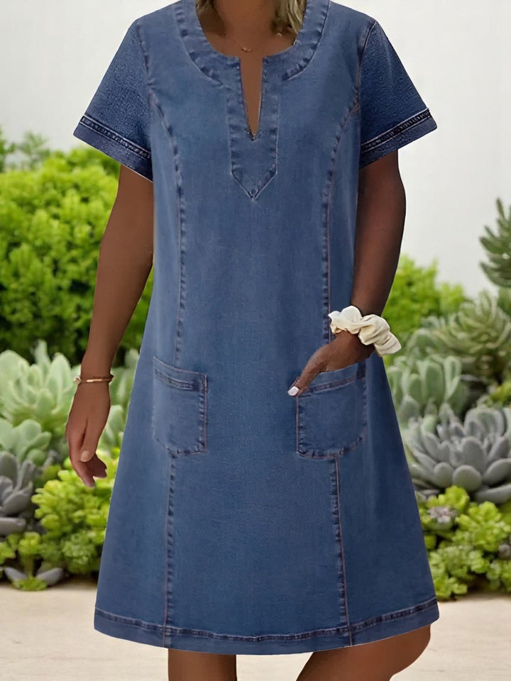 Xavira - Soft denim dress with pockets