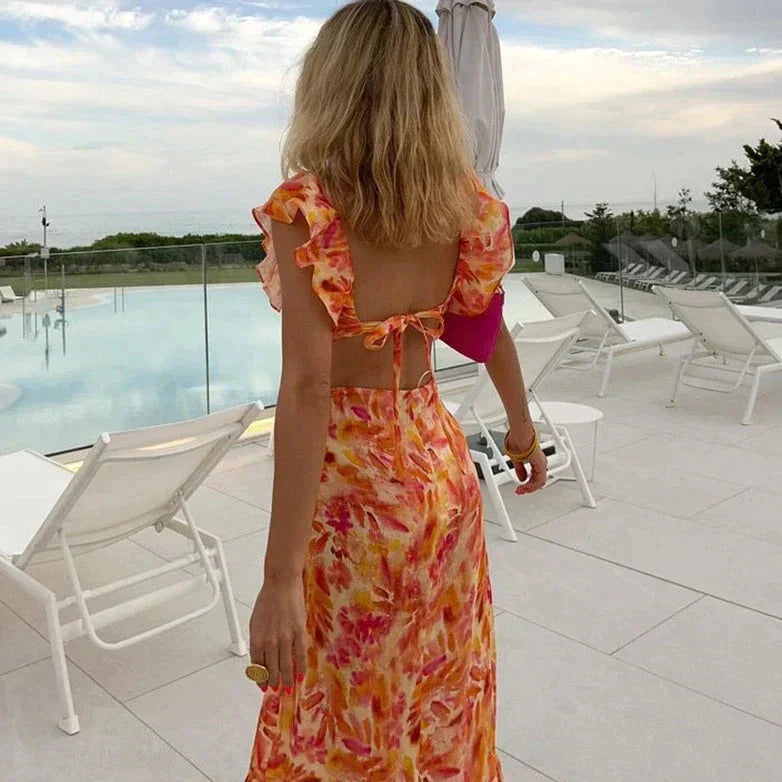 Summer - Ruffle Print Maxi Dress