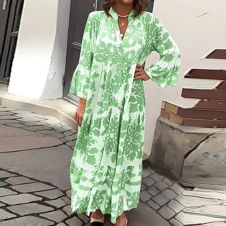 Tareen - Elegant Bohemian Long Dress with Trendy Print
