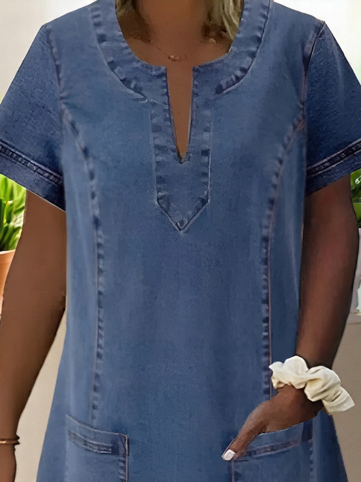 Xavira - Soft denim dress with pockets