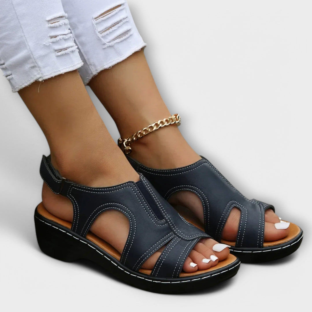 Brienna - Orthopedic Leather Sandals with Comfort Heel