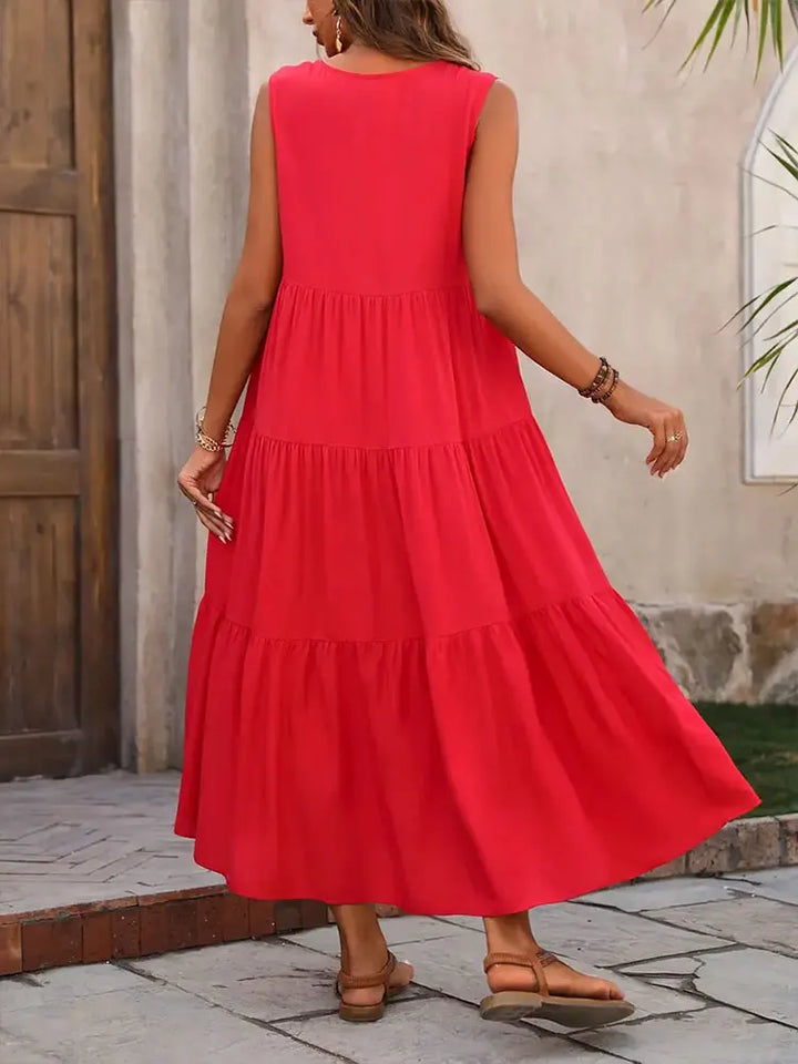Yindi – Chic V-Neck Maxi Dress
