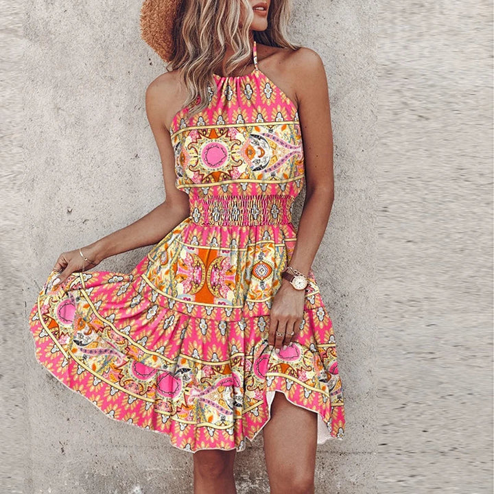 Ayandra - Alluring Asymmetric Print Backless Mini Skirt
