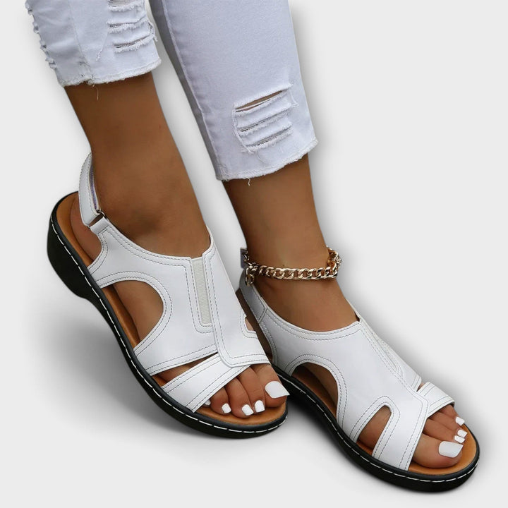Brienna - Orthopedic Leather Sandals with Comfort Heel