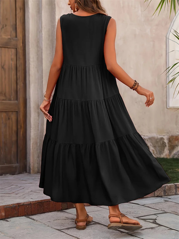Yindi – Chic V-Neck Maxi Dress