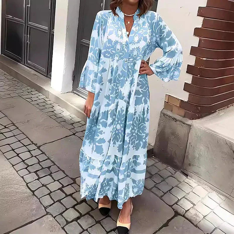 Tareen - Elegant Bohemian Long Dress with Trendy Print