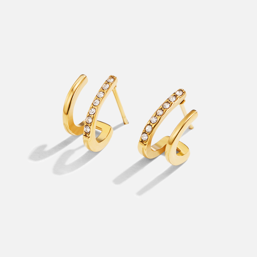 Claw gold crystal earrings