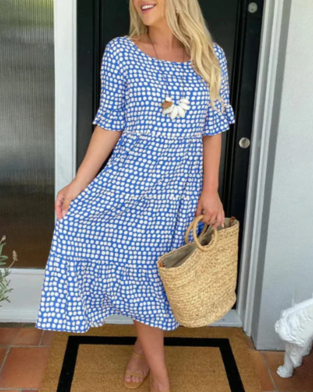 Kyrene - Sable Short-Sleeve Midi Dress