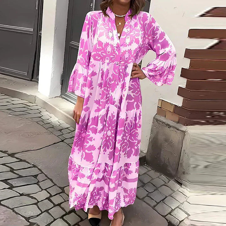 Tareen - Elegant Bohemian Long Dress with Trendy Print