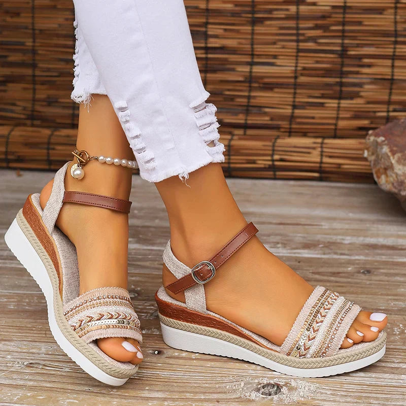 Juliana - Strappy Wedge Platform Sandals