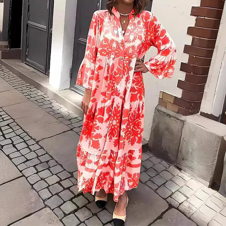 Tareen - Elegant Bohemian Long Dress with Trendy Print