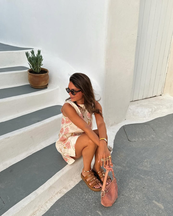 Deyorisse - Print Sleeveless Short Dress