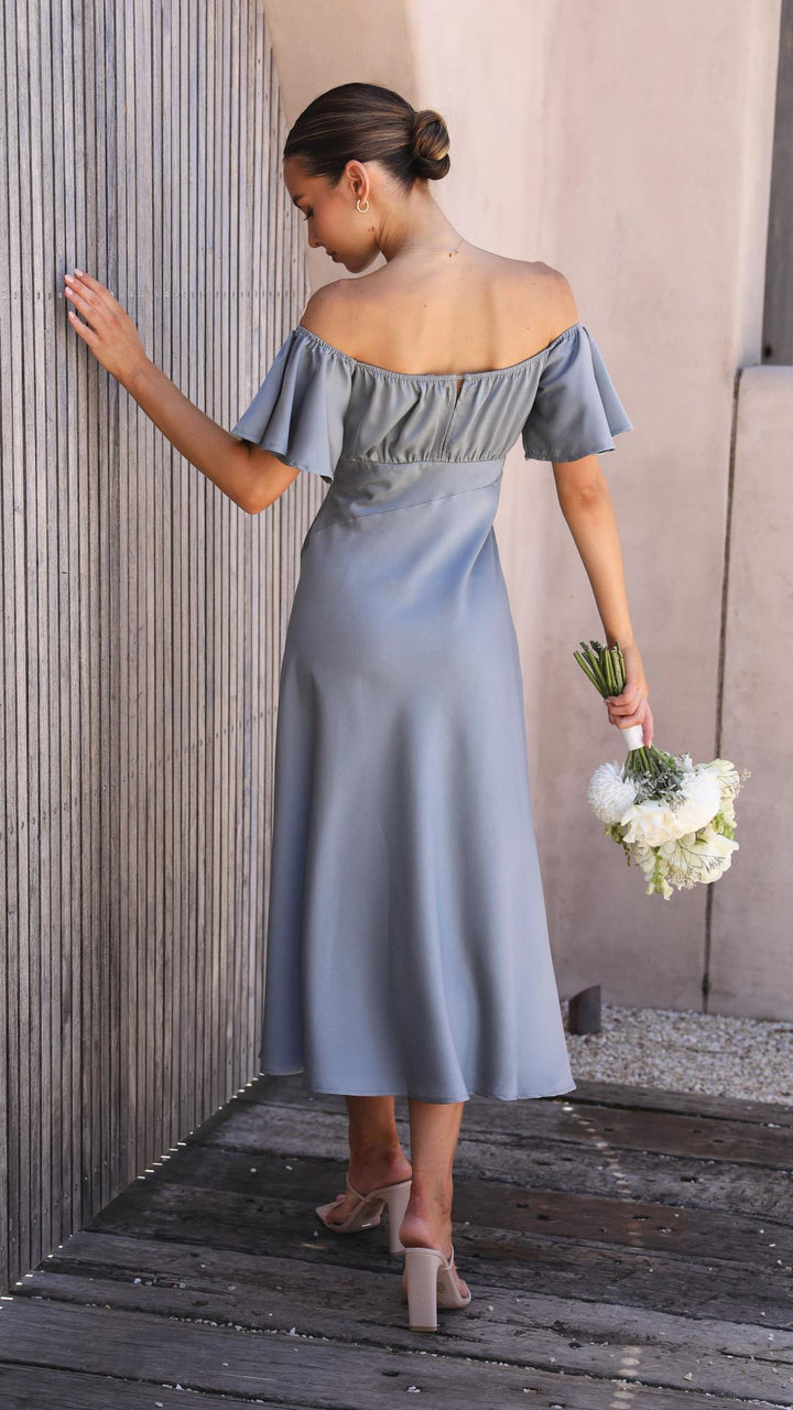 Caelisya - Butterfly Sleeve Off-Shoulder Maxi Dress