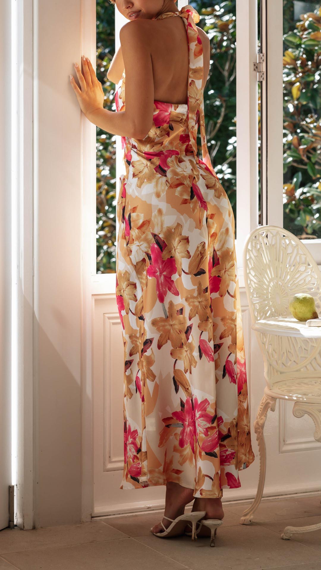 Elyraen - Floral Halter Maxi Dress