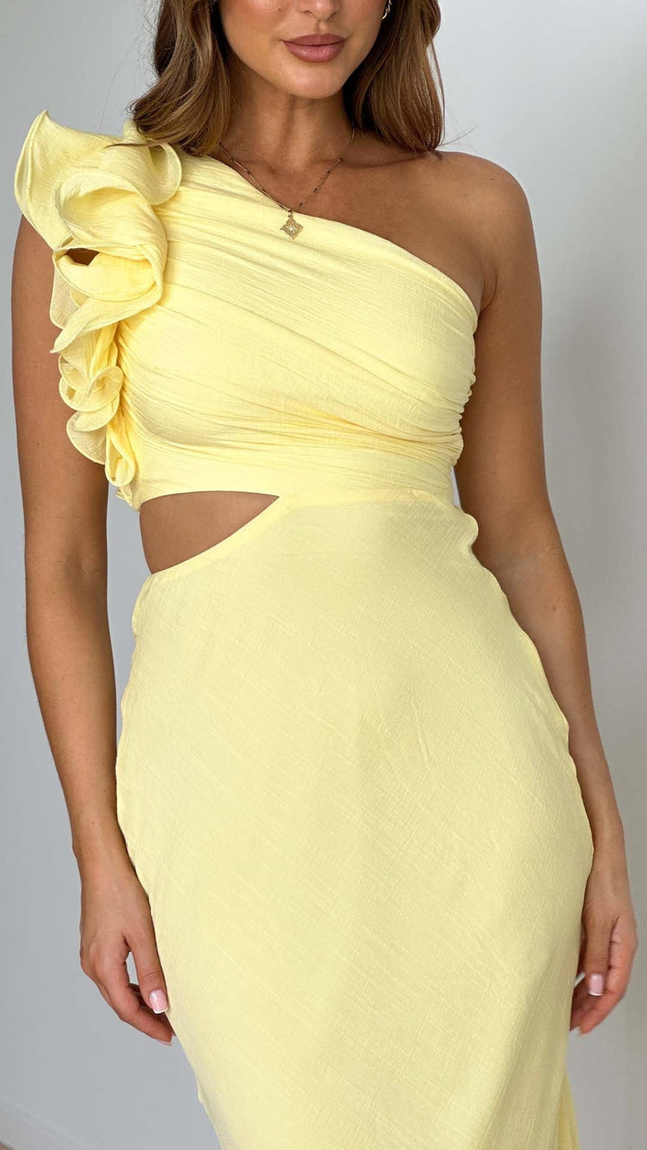 Quivannaea  - One-Shoulder Cutout Maxi Dress