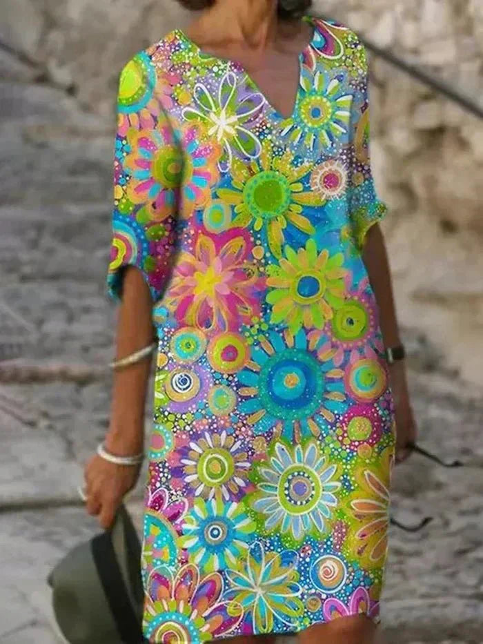 Marinda - Vibrant Floral Midi Dress