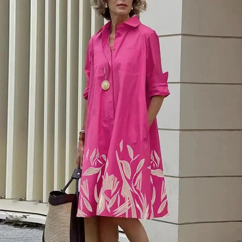 Brontae -  Retro midi dress with collar and elegant A-line