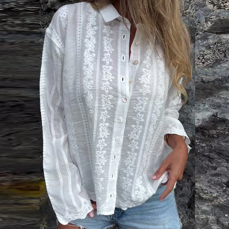 Sabella -  Button-Up Polo Shirt