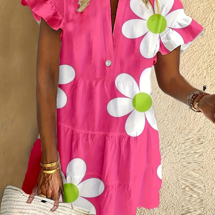 Noraya - Women's Dress with Elegant Curves and Floral Design