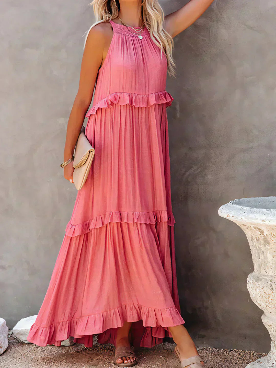 Aisha – Flowing Ruffle Maxi Dress