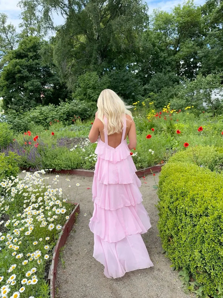 Xivanae - Ruffle Backless Maxi Dress