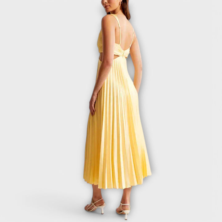 Yarina - Elegant midi evening dress with pleating