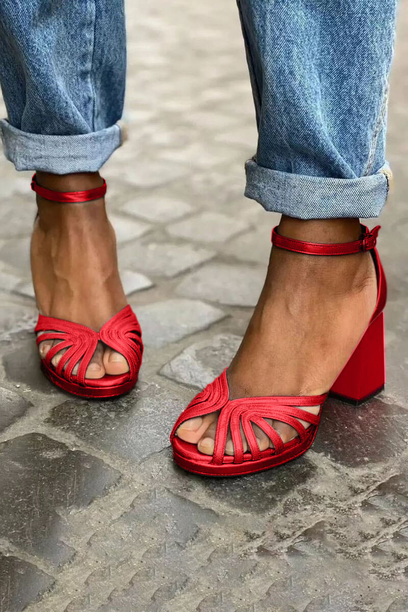 Peyton - Elegant Metallic Sandal with Fluorescent Heel for a Unique Style