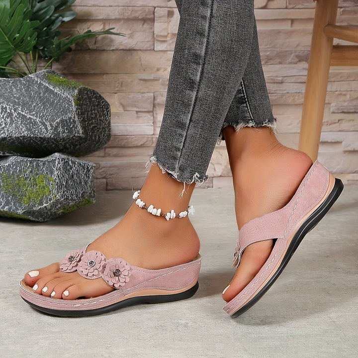 Daisy - Floral Comfort Wedge Sandals